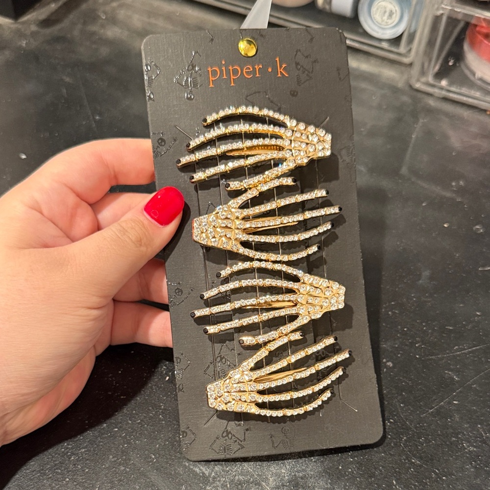 Skeleton Hair Clips Set